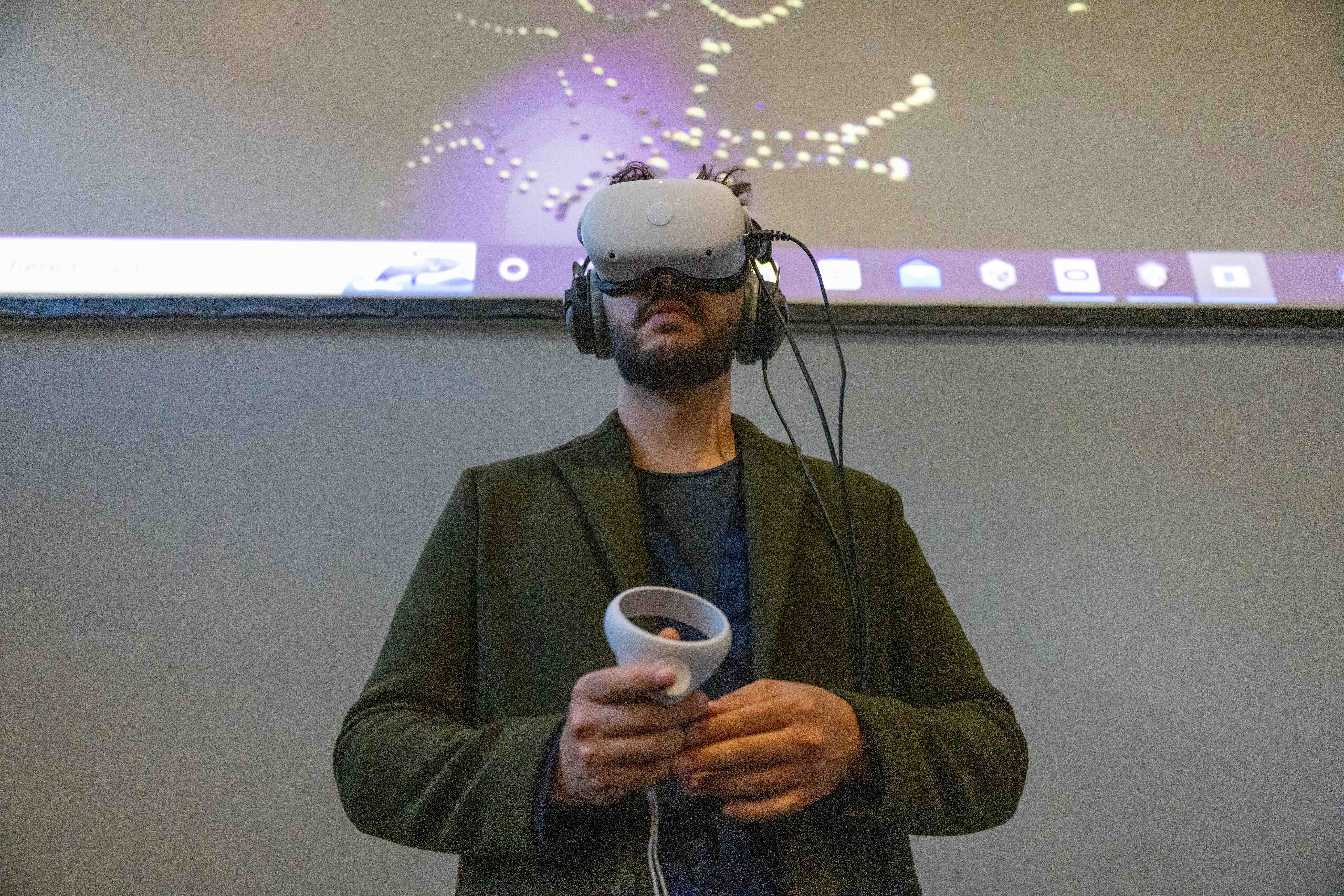 An attendee using the VR app. Photo Credit: Paul Sharp
