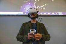 An attendee using the VR app. Photo Credit: Paul Sharp