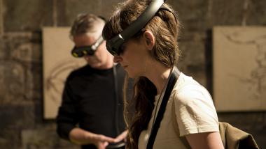 Users watching AR Play using Magic Leap AR Glasses