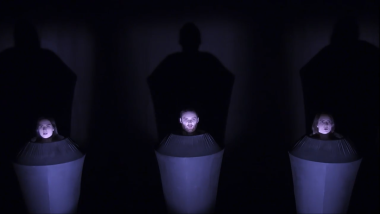 3 actors in urns in Beckett's play 